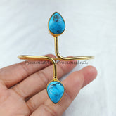 Turquoise bangle, gold plated handmade bangle, Women bangle, adjustable bangle, turquoise jewelry, boho gift
